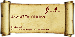 Jovián Albina névjegykártya